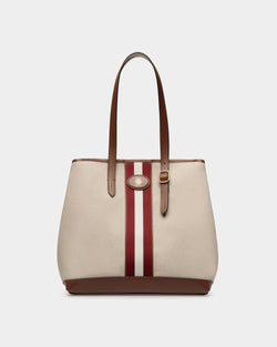 Sac Cabas Beckett En Toile Natural Et Cuir Marron