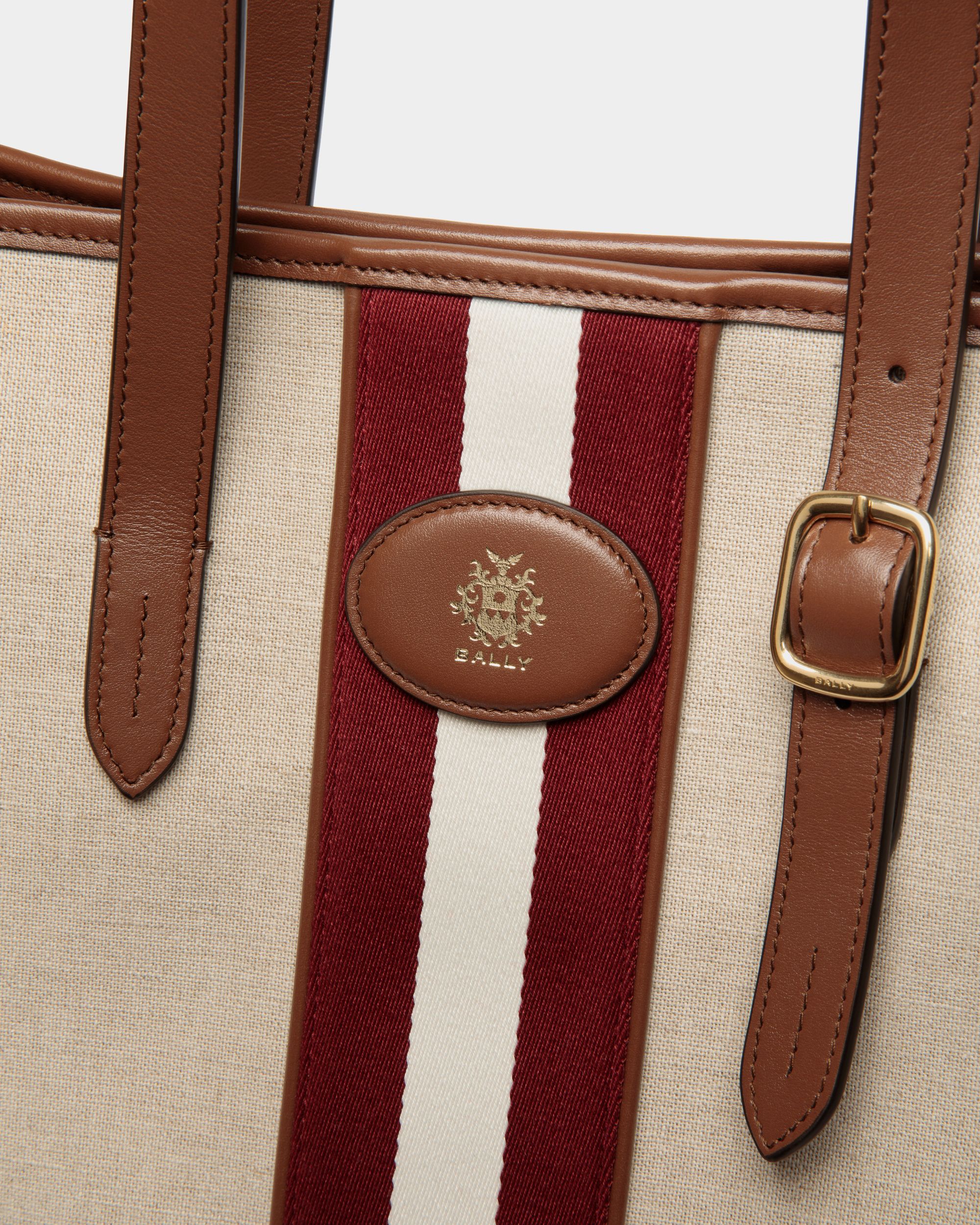 Bally Global - Sac Cabas Beckett En Toile Natural Et Cuir Marron - Beige