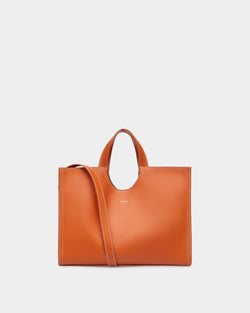 Bolso Tote Easy Bally De Piel Koi Orange