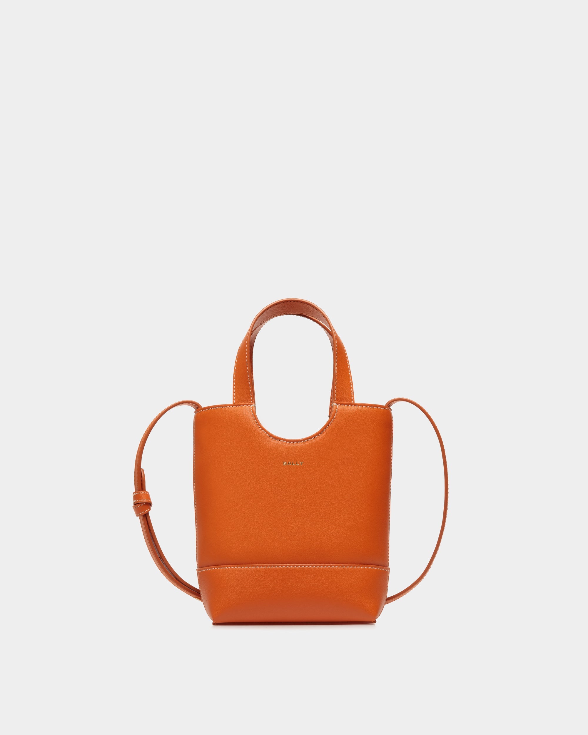 Bally Global - Easy Bally Small Tote Bag in Koi Orange Leather - Orange