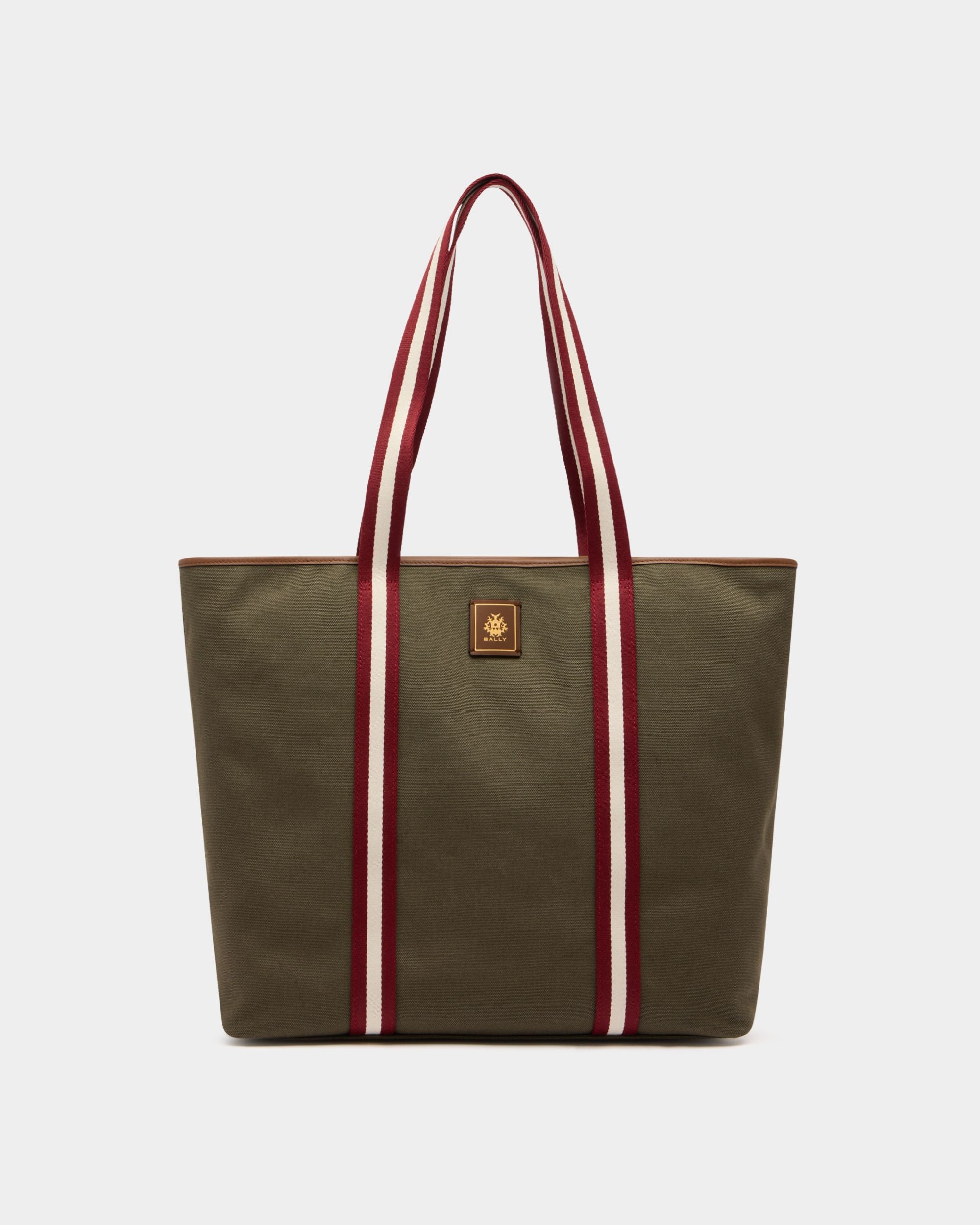 Bally Global - Edelbliss Tote Bag in Military Green Canvas with Bally Ribbon - Green