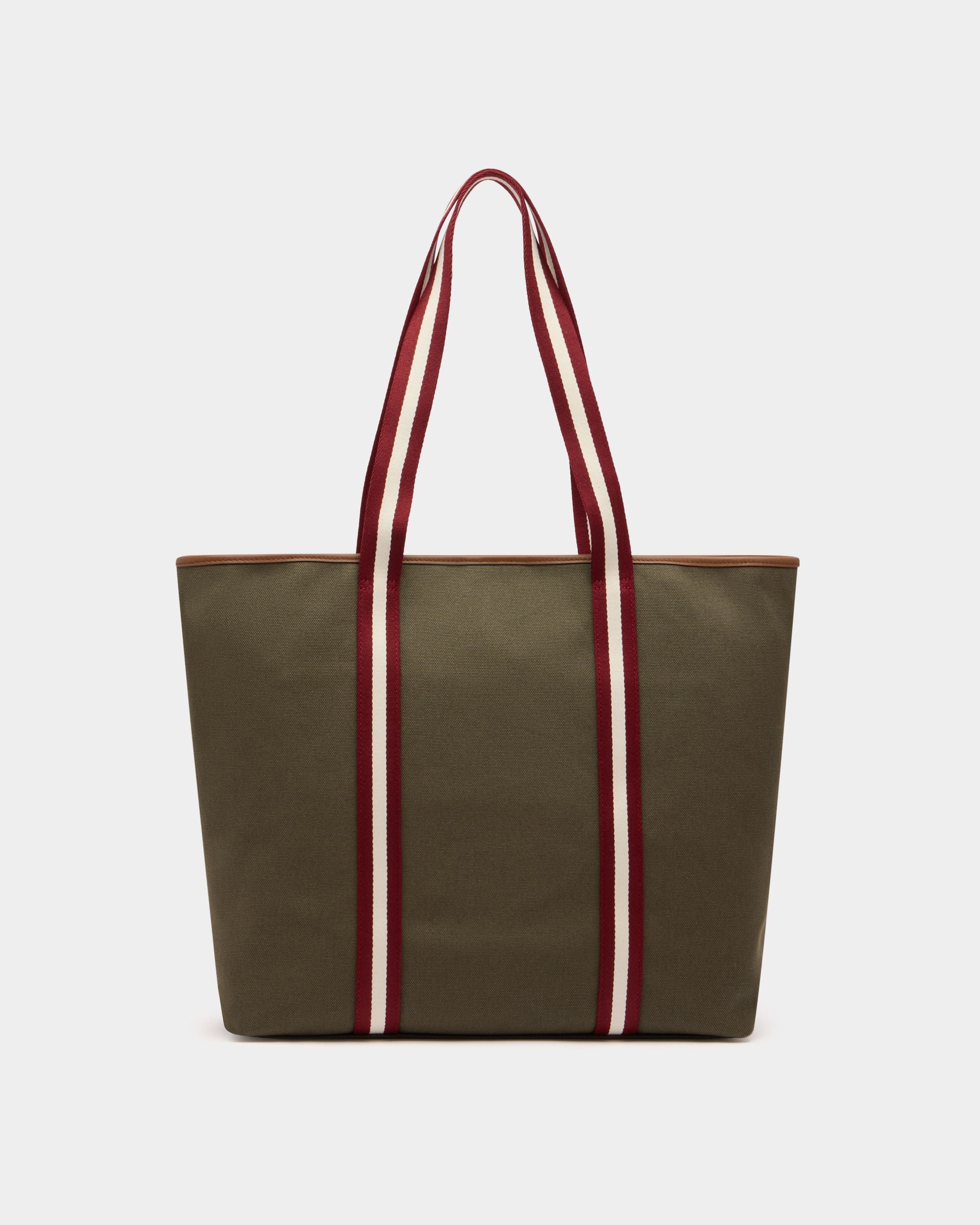 Bally Global - Edelbliss Tote Bag in Military Green Canvas with Bally Ribbon - Green