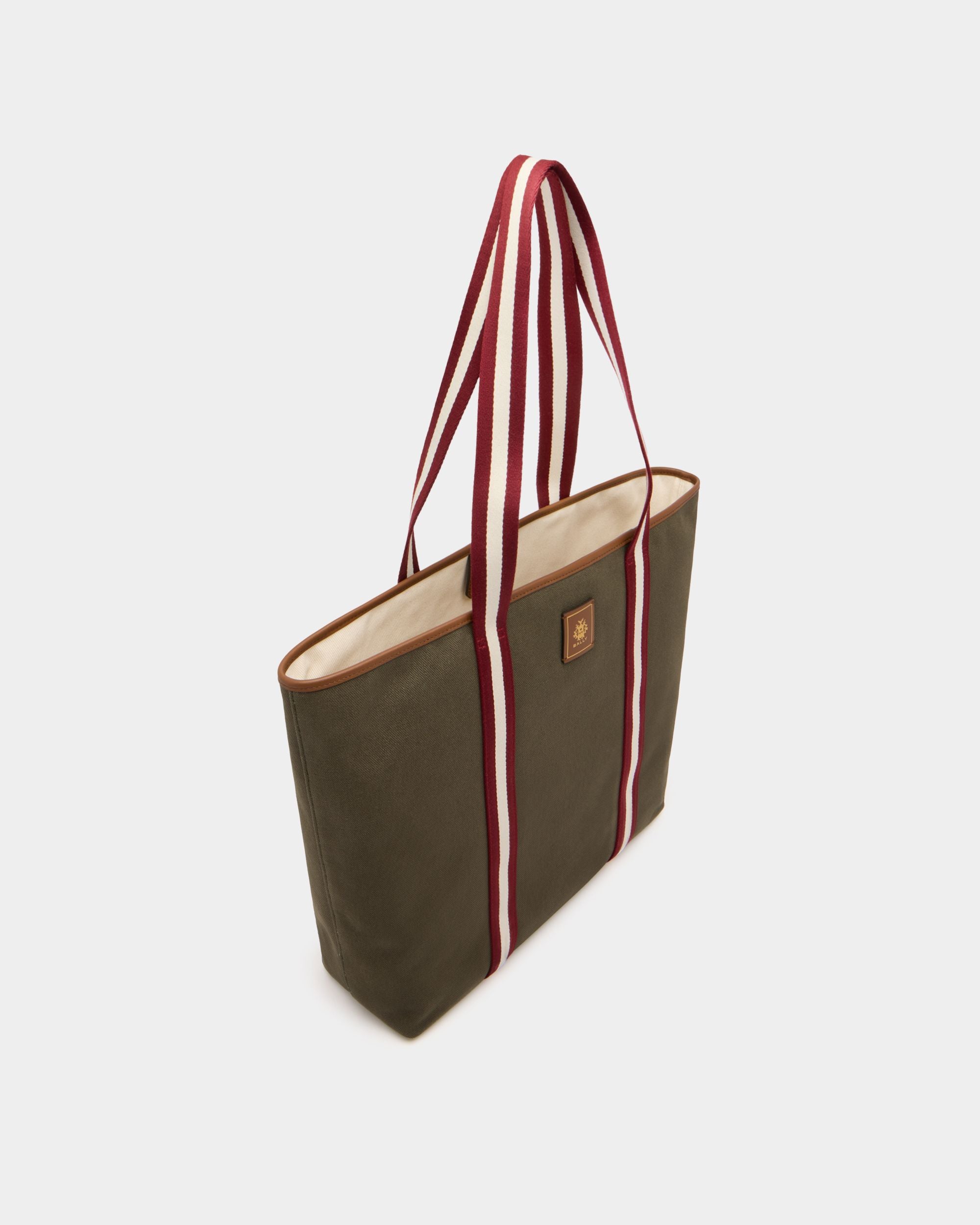 Bally Global - Edelbliss Tote Bag in Military Green Canvas with Bally Ribbon - Green