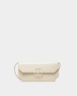 Emblem Shoulder Bag In Bone Leather