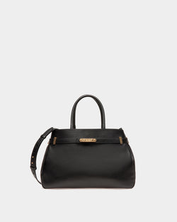 Carriage Tote Bag in Black Leather