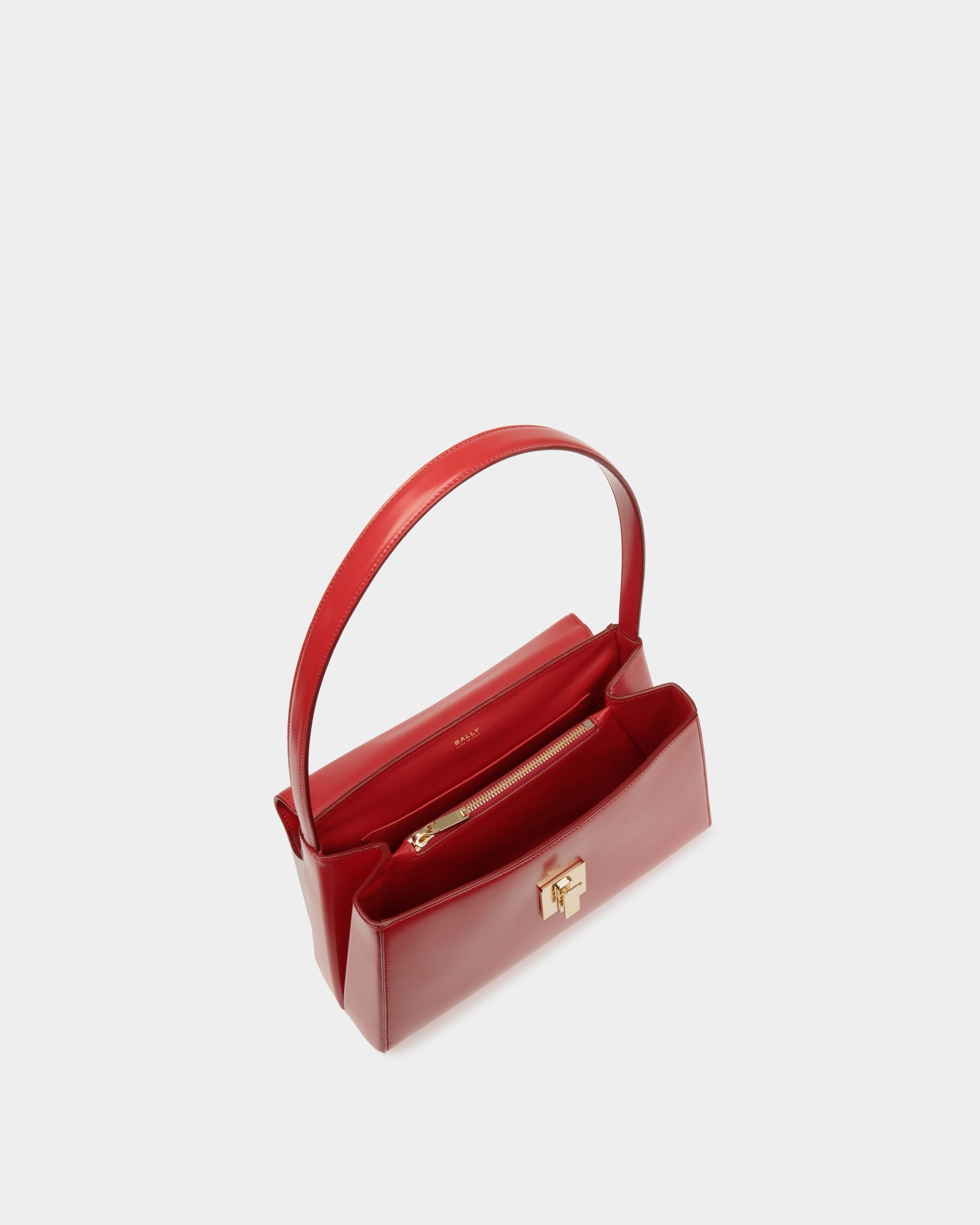 Bally Global - Ollam Shoulder Bag in Candy Red Brushed Leather - Rouge