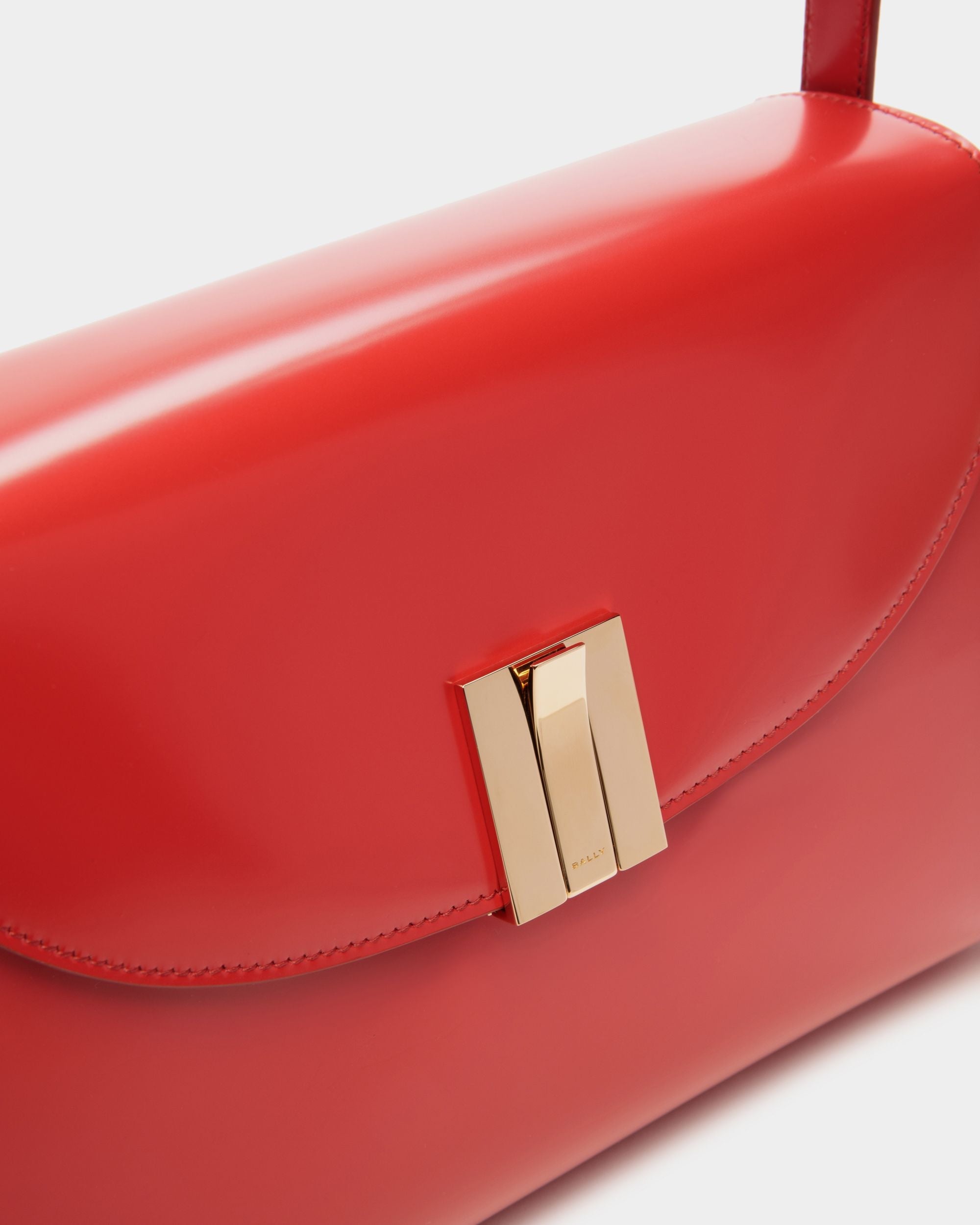 Bally Global - Ollam Shoulder Bag in Candy Red Brushed Leather - Rouge