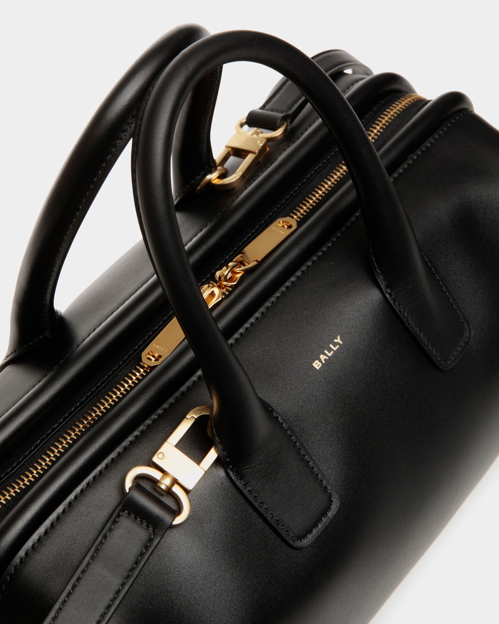 Bally Global - Belle Small Top Handle Bag In Black Leather - Black