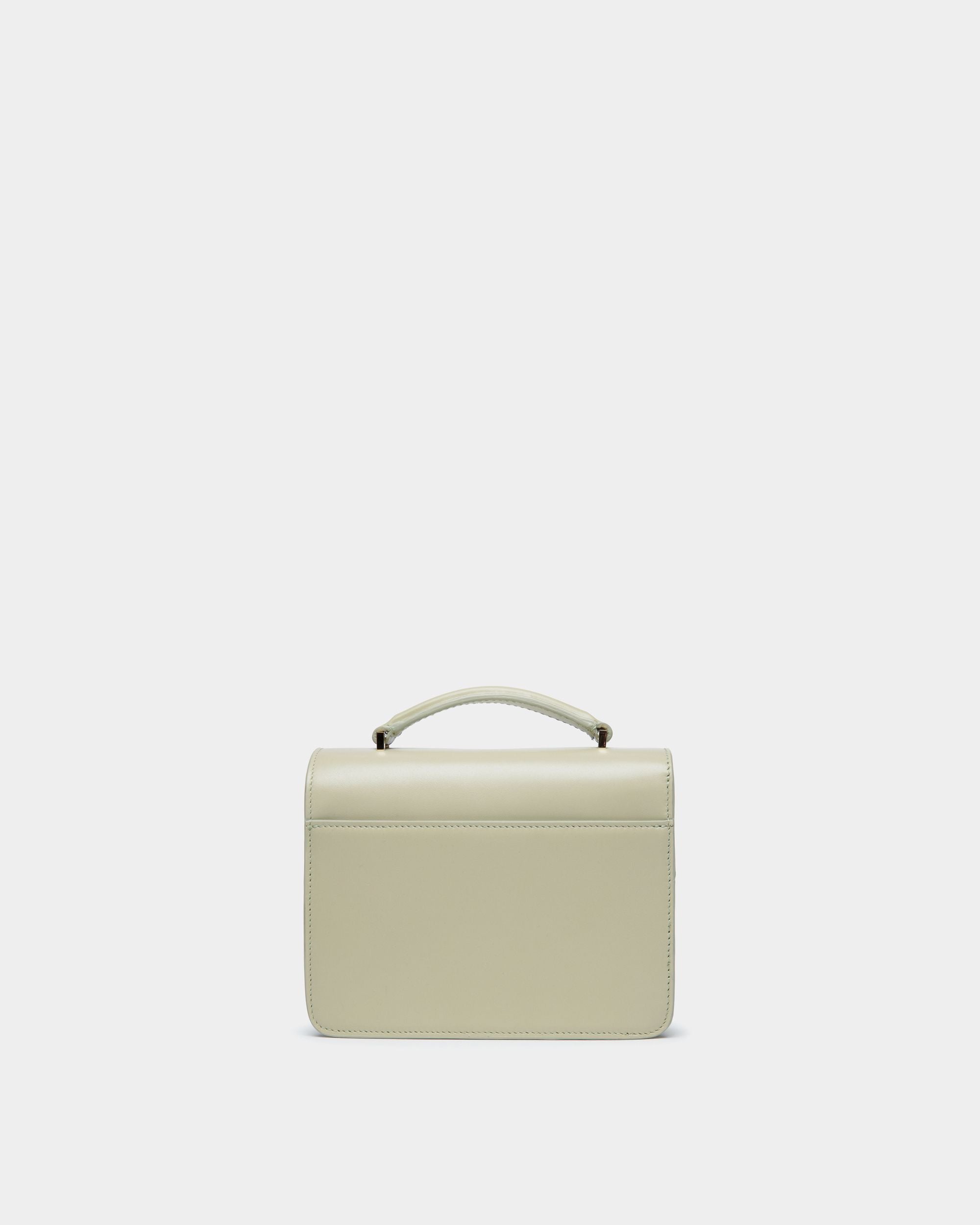 Bally Global - Ollam Mini Top Handle Bag in Antique White Brushed Leather - White