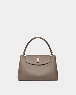 Bolso Con Asa Superior Lock Me De Piel Granulada Topo
