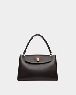 Lock Me Top Handle Bag in Ebano Leather