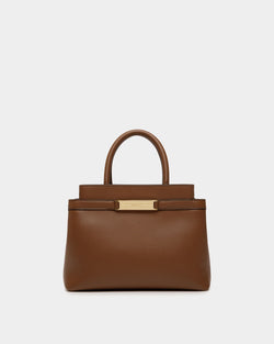 Petit Sac Tote Deco En Cuir Marron
