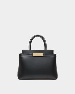 Petit Sac Tote Deco En Cuir Noir