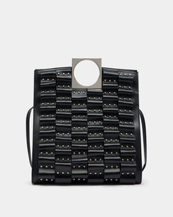 Anni Tote in Black Leather with Studs