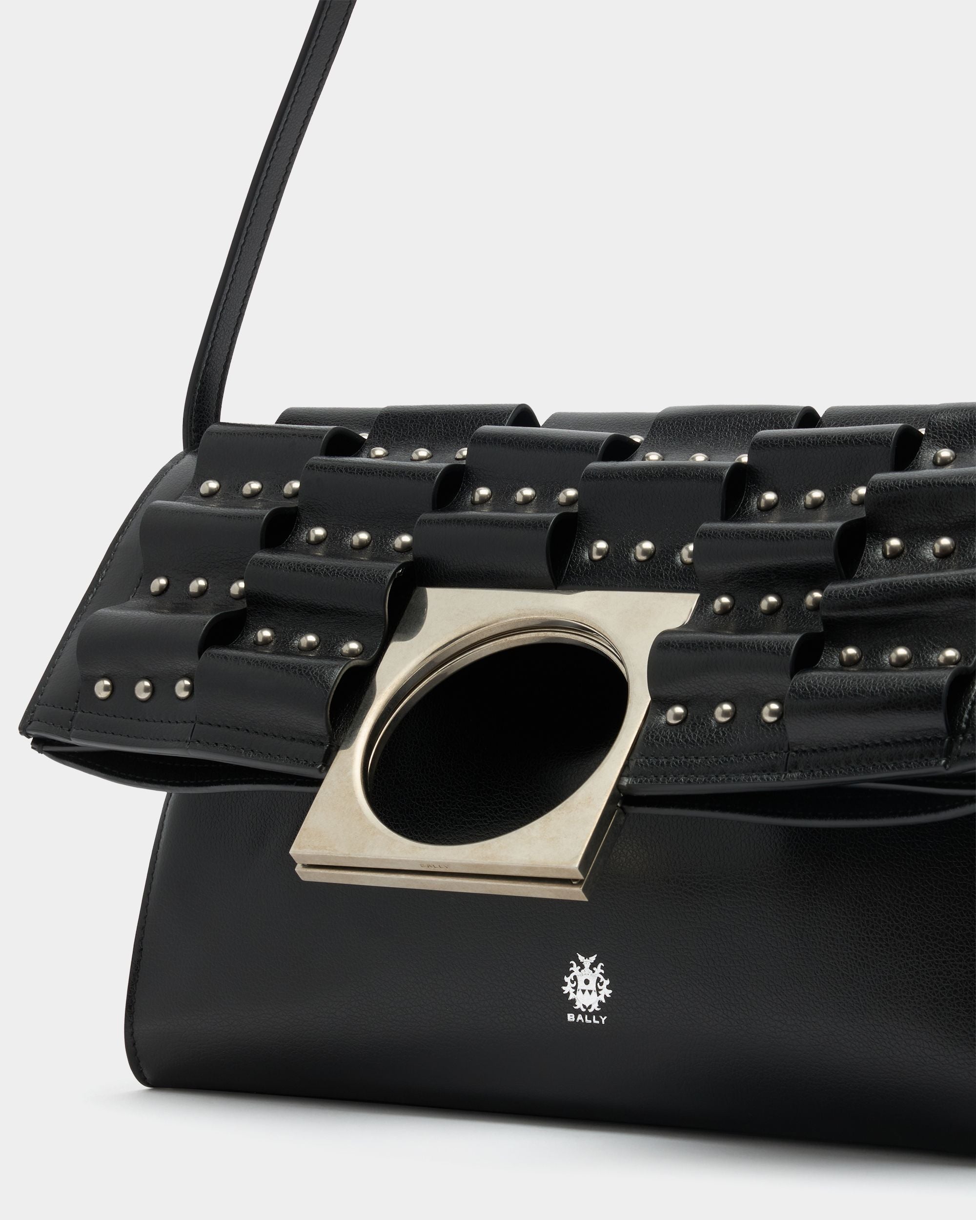 Bally Global - Anni Tote in Black Leather with Studs - Black