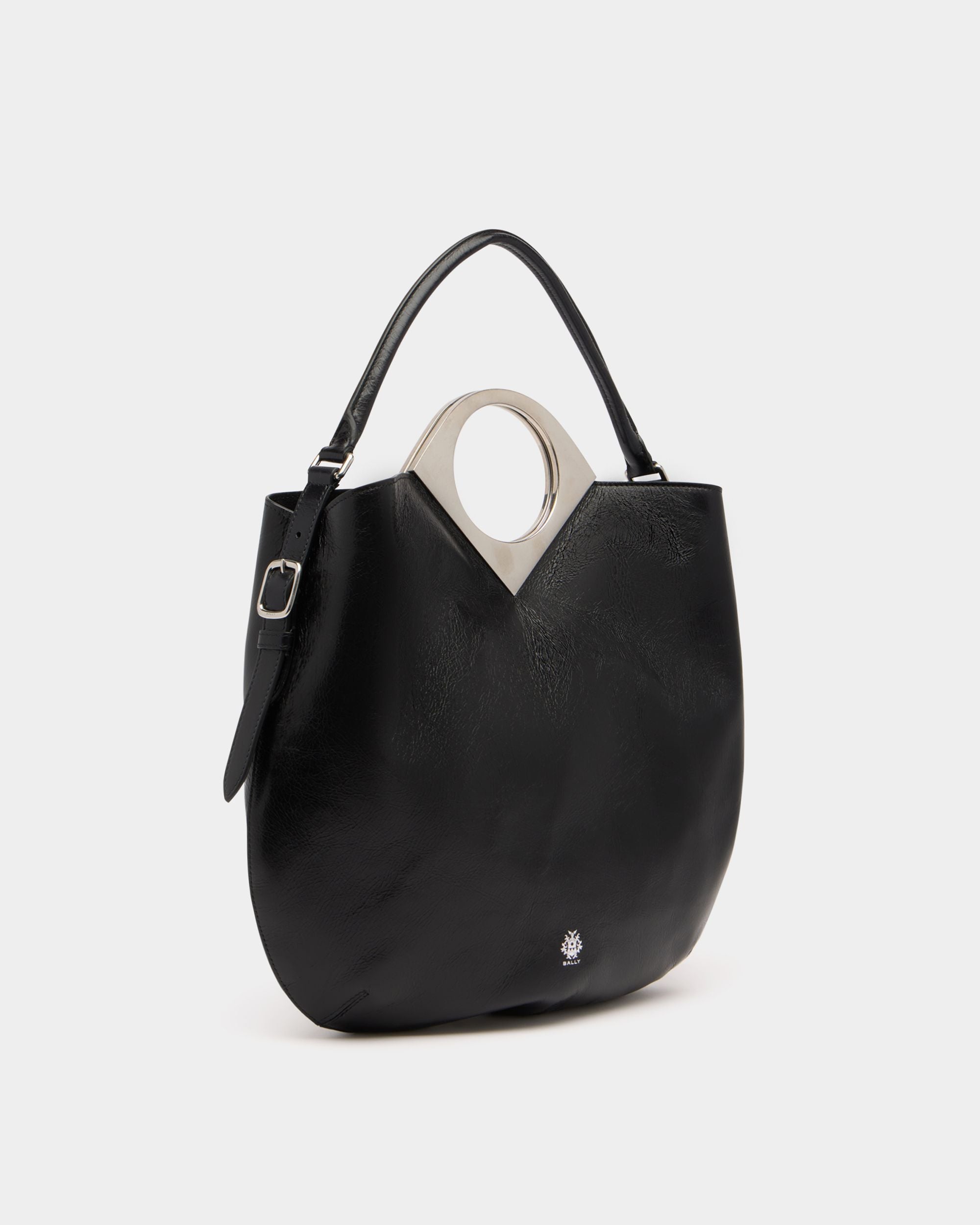 Bally Global - Anni Shoulder Bag in Black Leather - Black