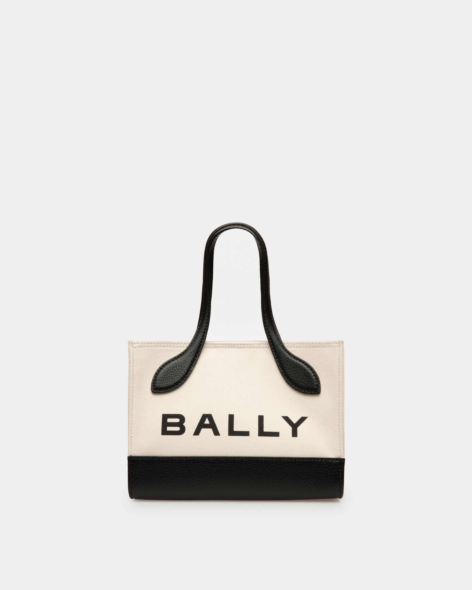 Bally Global - Bar Minibag In Natural And Black Fabric - Beige