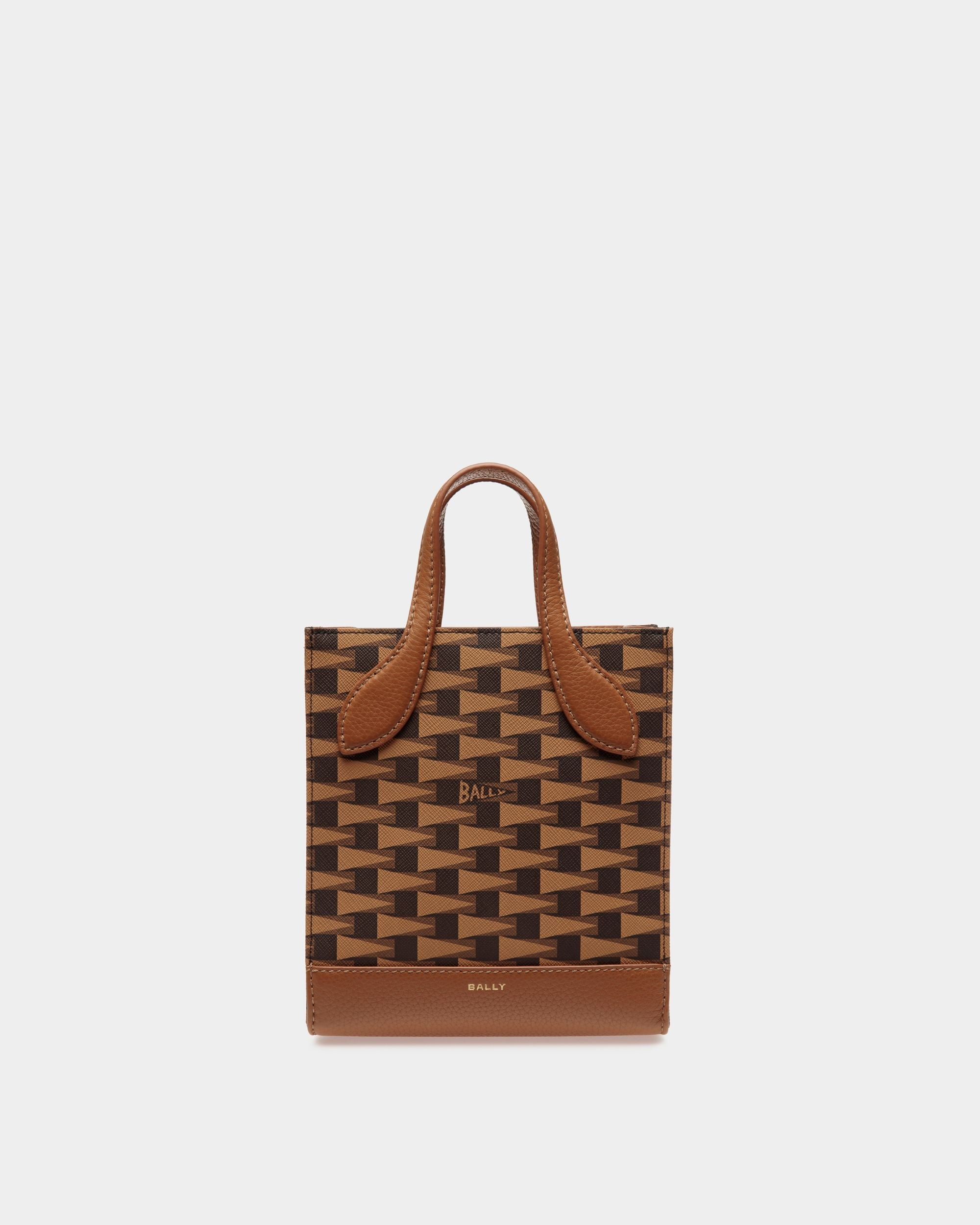 Bally Global - Pennant Mini Tote Bag in Brown Pennant Motif TPU - Brown