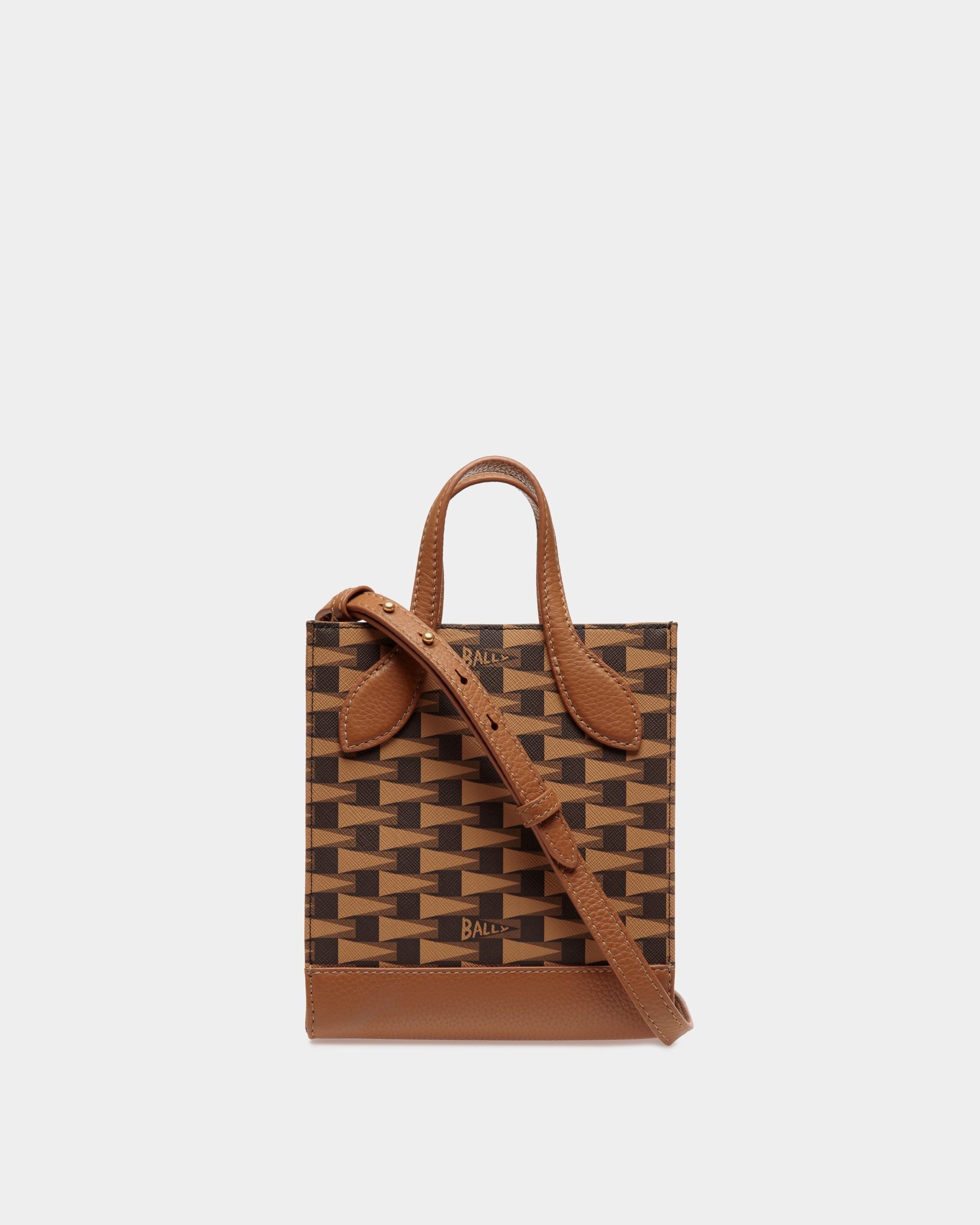 Bally Global - Pennant Mini Tote Bag in Brown Pennant Motif TPU - Brown