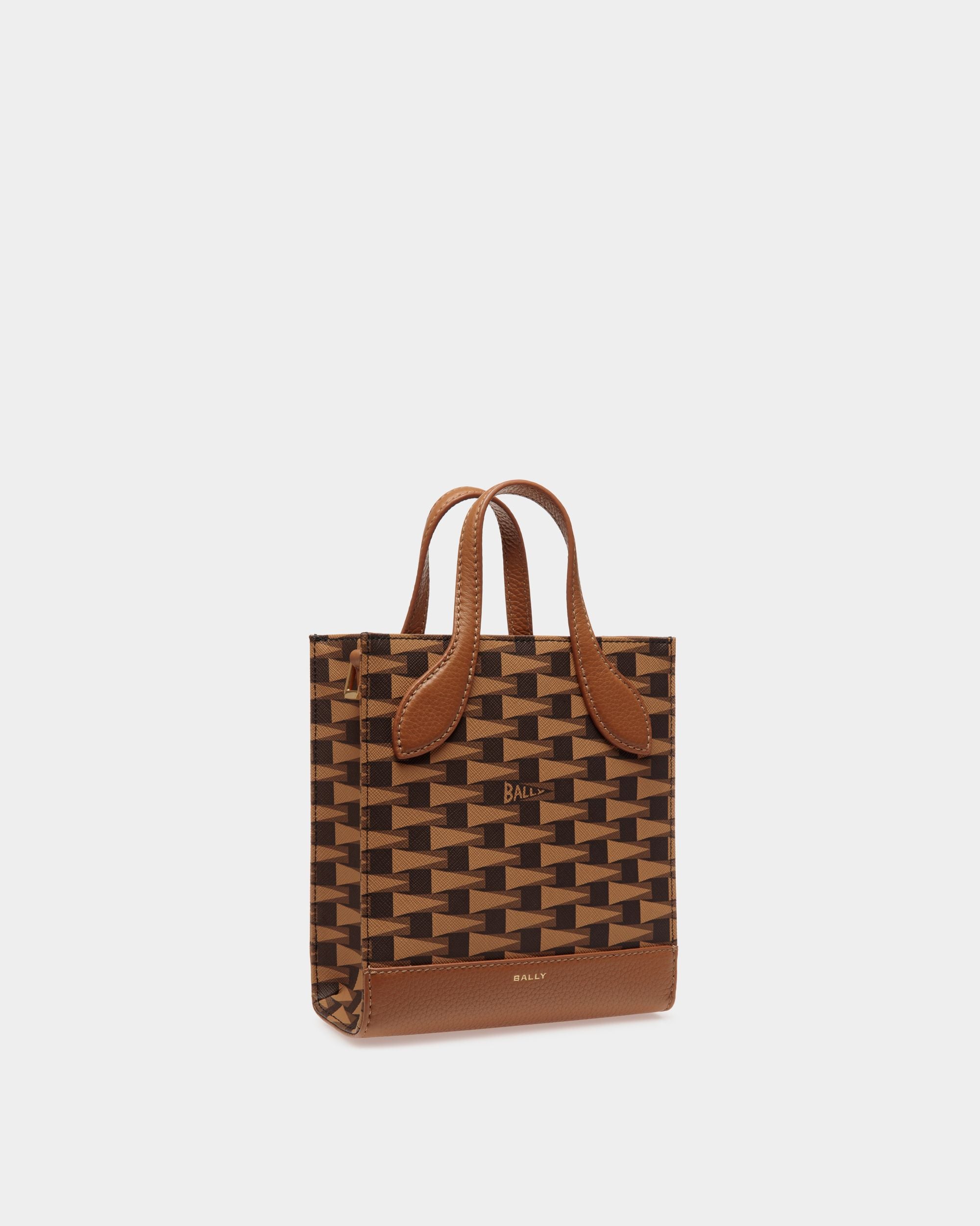 Bally Global - Pennant Mini Tote Bag in Brown Pennant Motif TPU - Brown