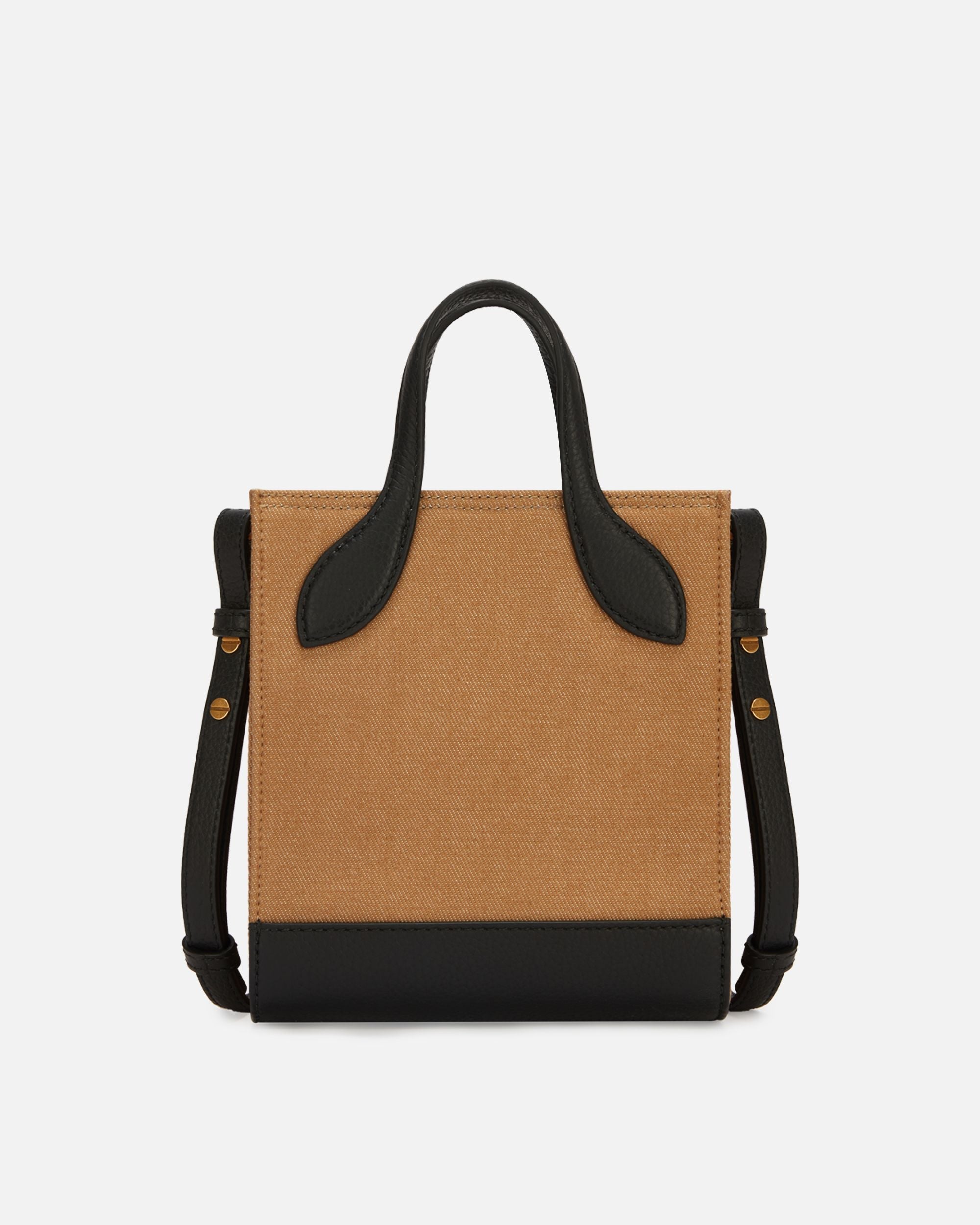 Bally Global - Bar Mini Tote Bag In Beige And Black Canvas And Leather - Beige