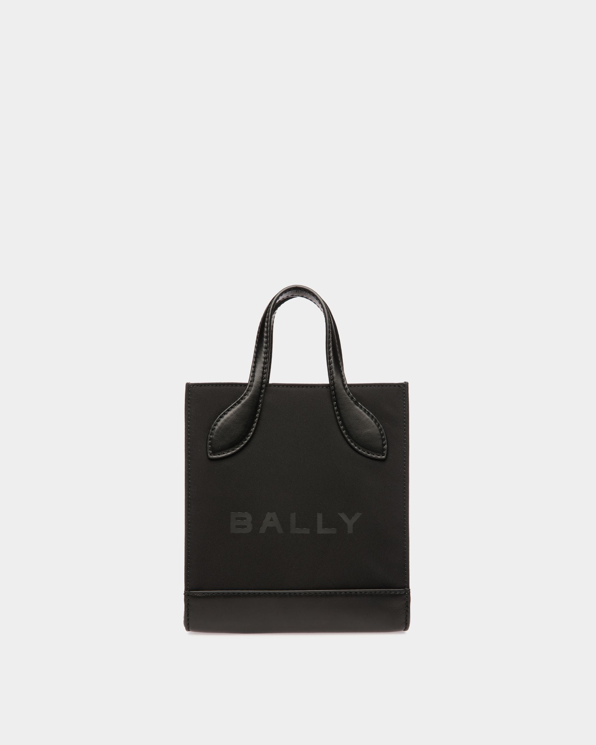 Bally Global - Bar Mini Tote Bag In Black Nylon And Leather - Black