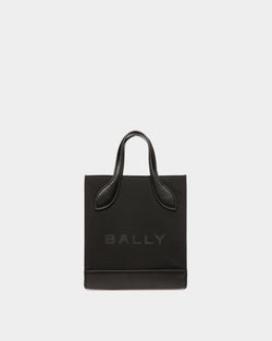 Bar Mini Tote Bag In Black Nylon And Leather