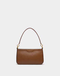 Code Small Shoulder Bag in Brown Leather