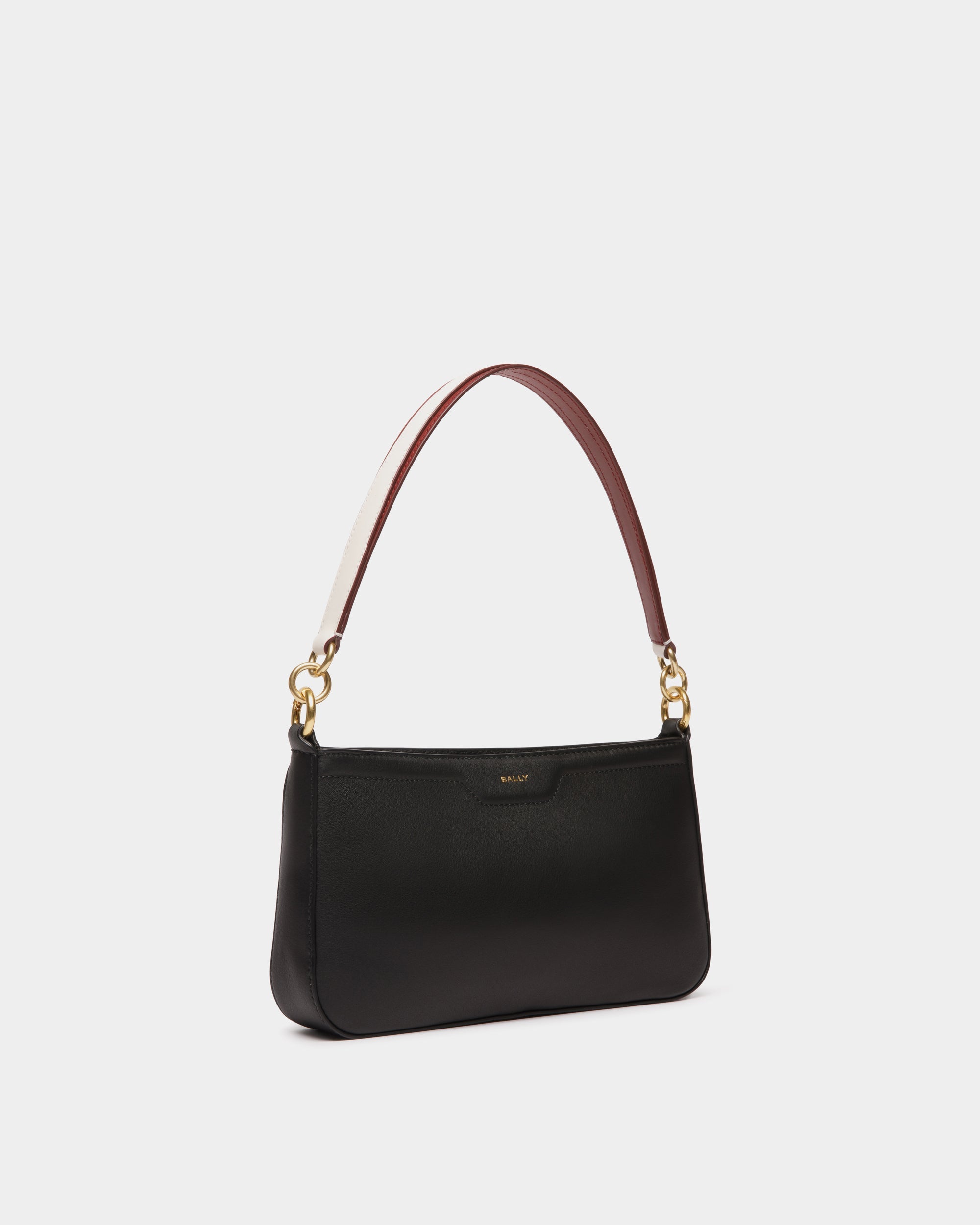 Bally Global - Code Small Shoulder Bag in Black Leather - Black