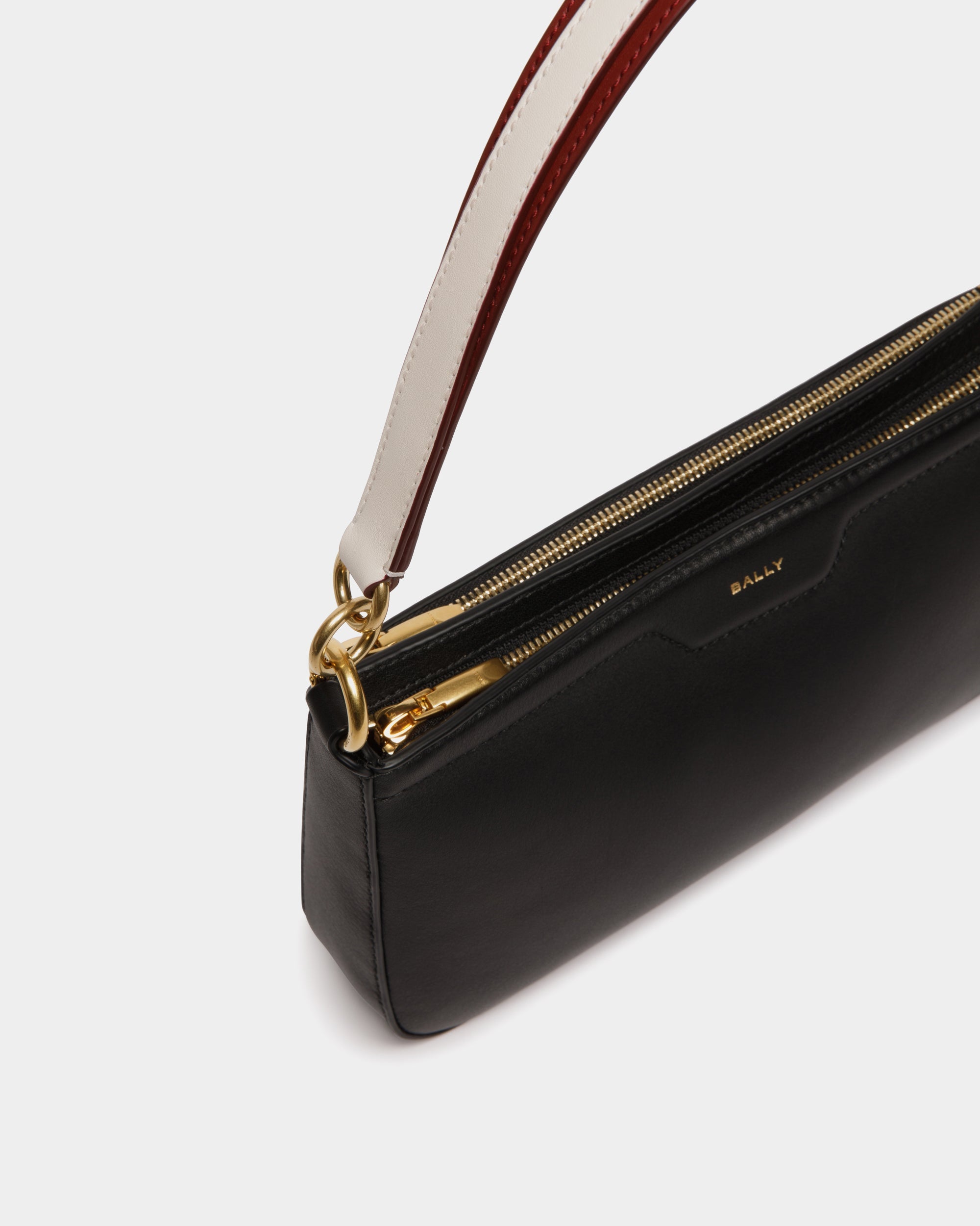 Bally Global - Code Small Shoulder Bag in Black Leather - Black