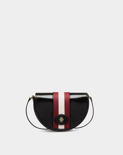 Beckett Crossbody Bag in Black Leather With a Bally Ribbon