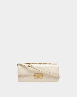 Logo Crossbody Large In Bone Leather