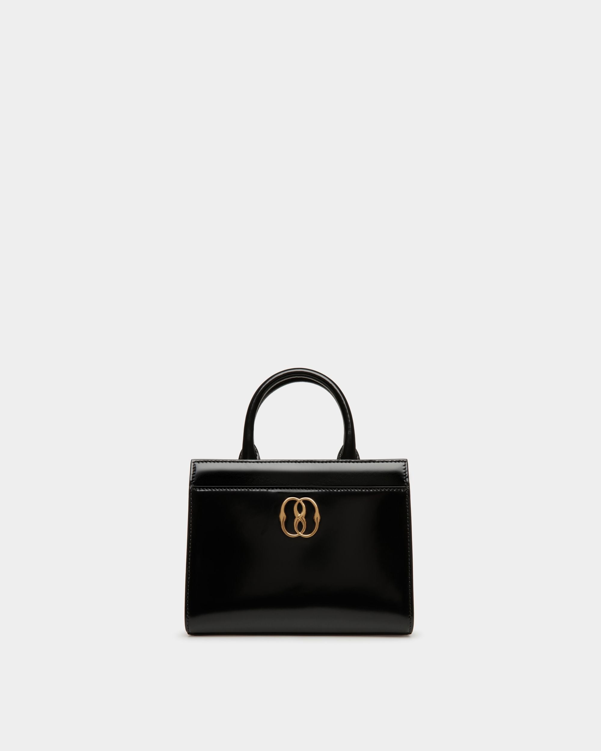 Bally Global - Emblem Small Tote Bag In Black Brushed Leather - Black