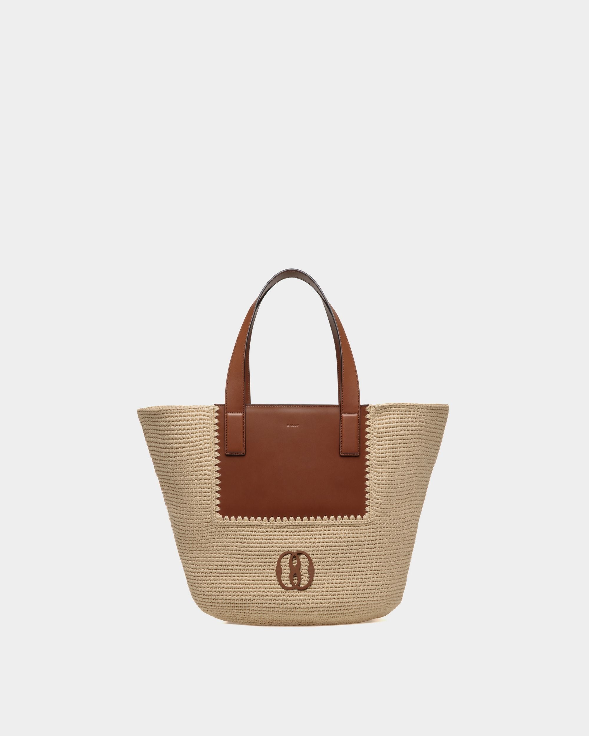 Bally Global - Lace Tote Bag in Cotton and Leather - Beige