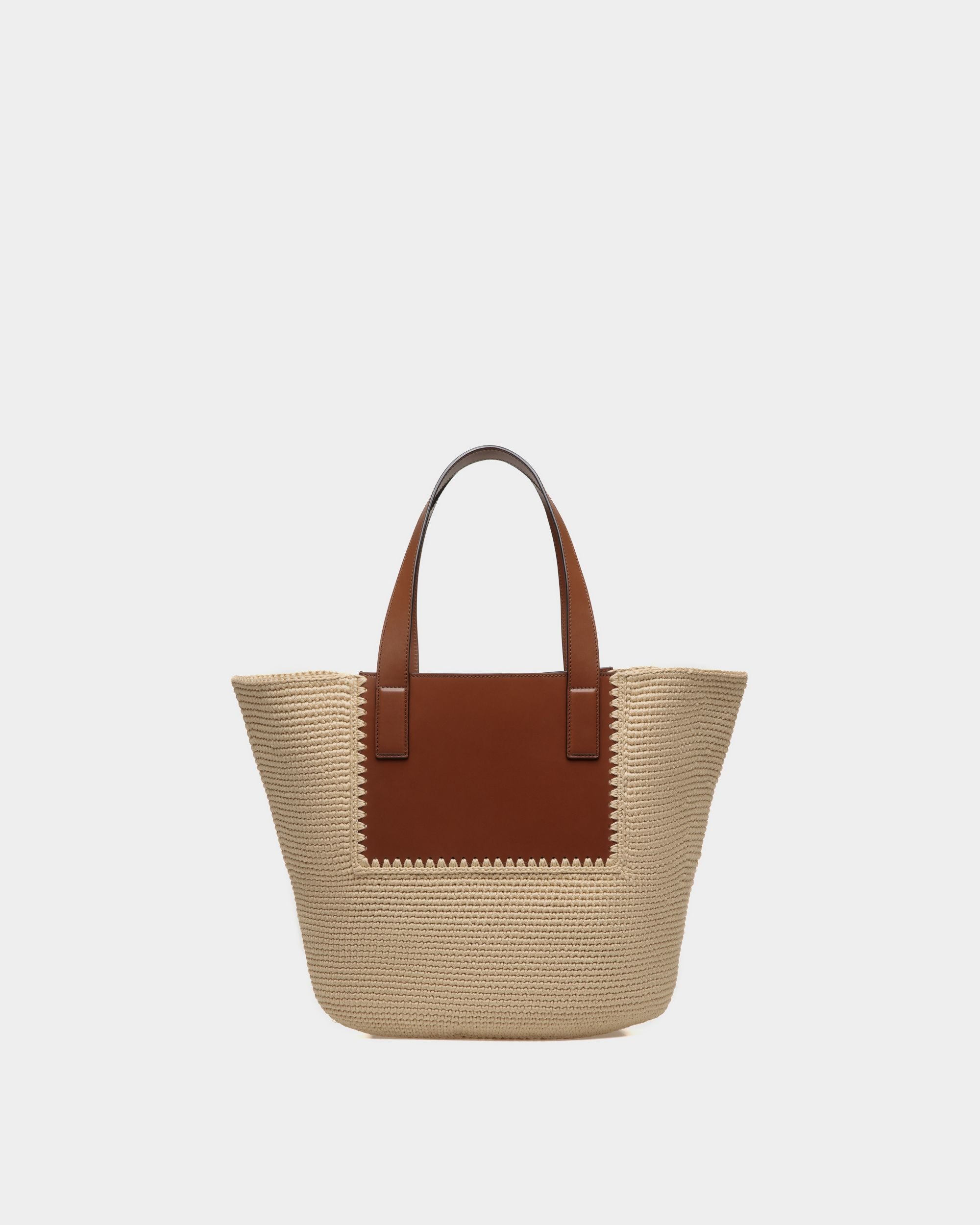 Bally Global - Lace Tote Bag in Cotton and Leather - Beige