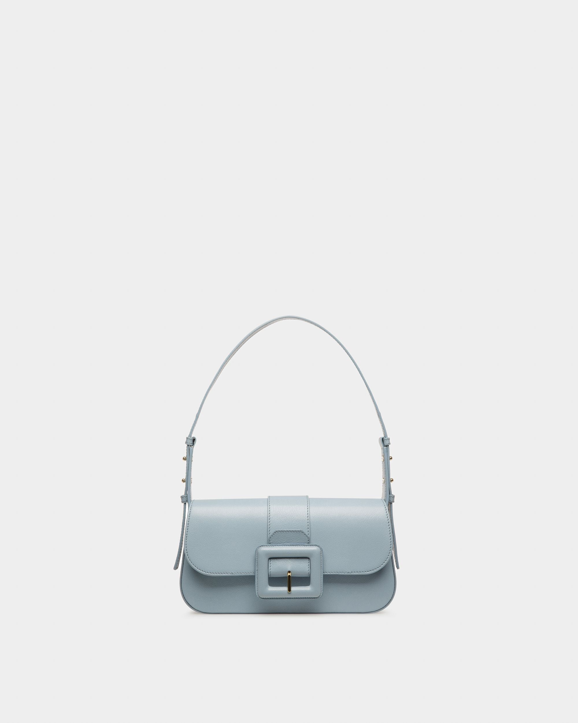 Bally Global - Jadha Leather Shoulder Bag In Light Blue - Blue