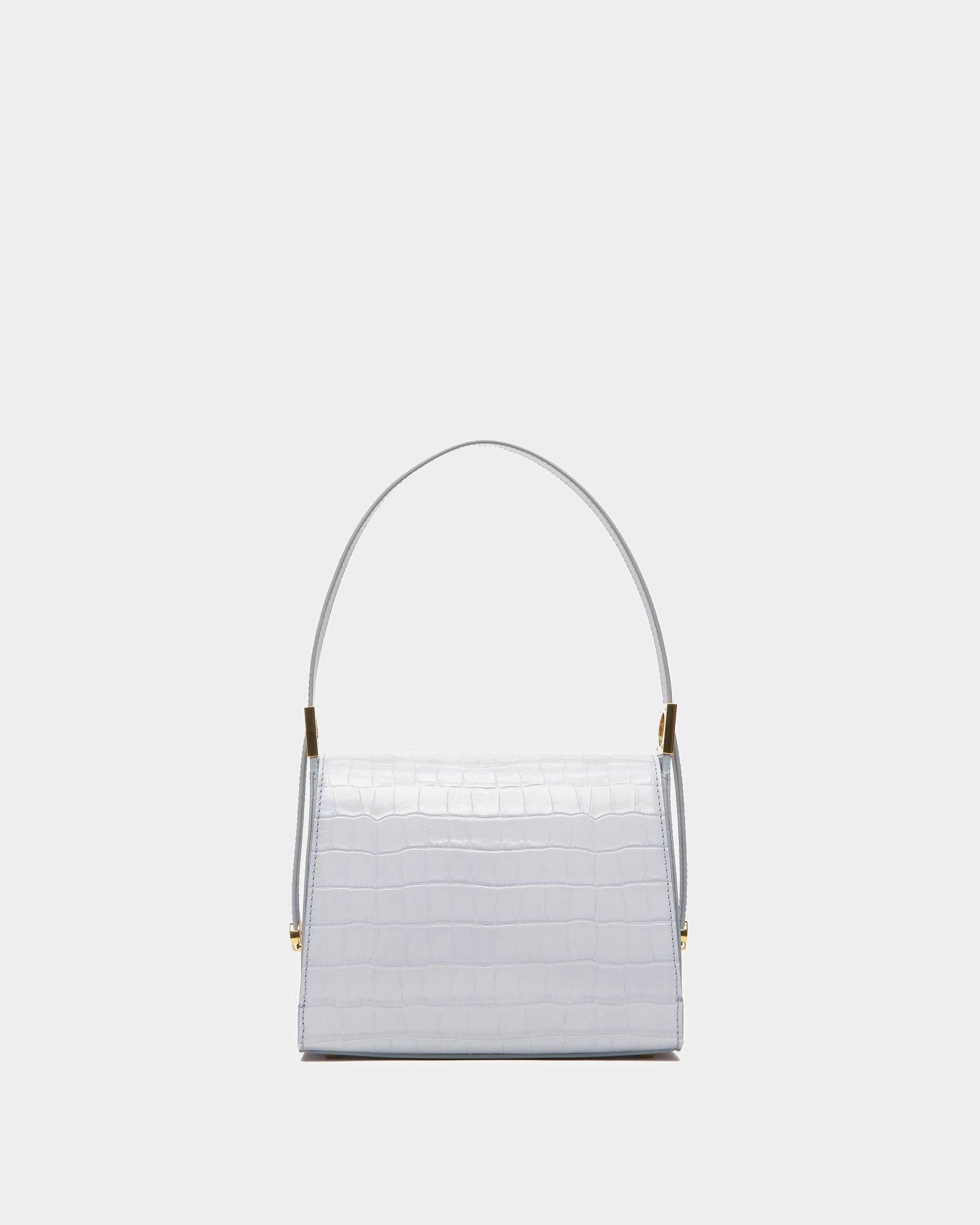 Bally Global - Emblem Top Handle Bag in Light Blue Leather - Blue
