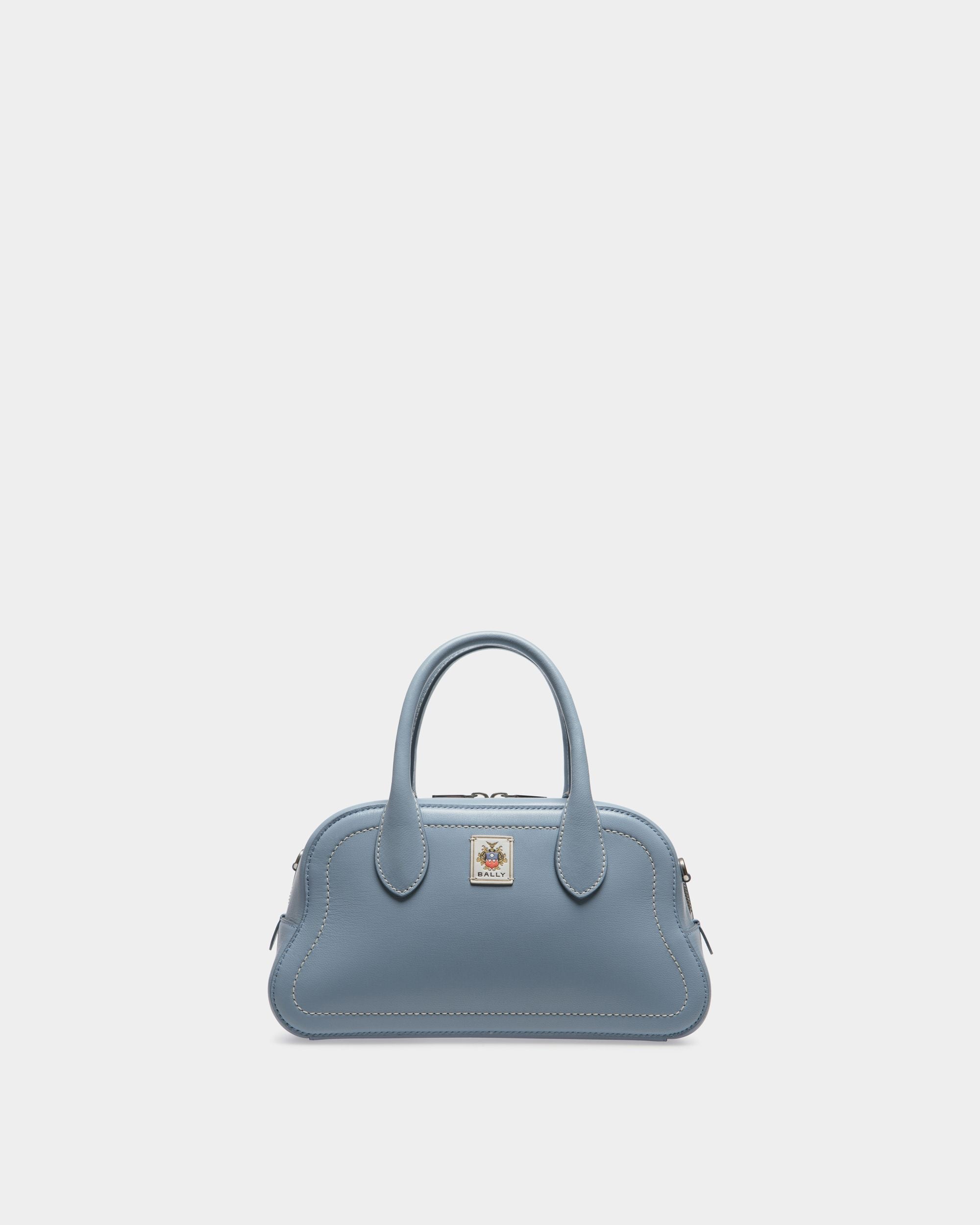 Bally Global - Sac À Anse Supérieure Unda En Cuir Grainé Light Blue - Bleu