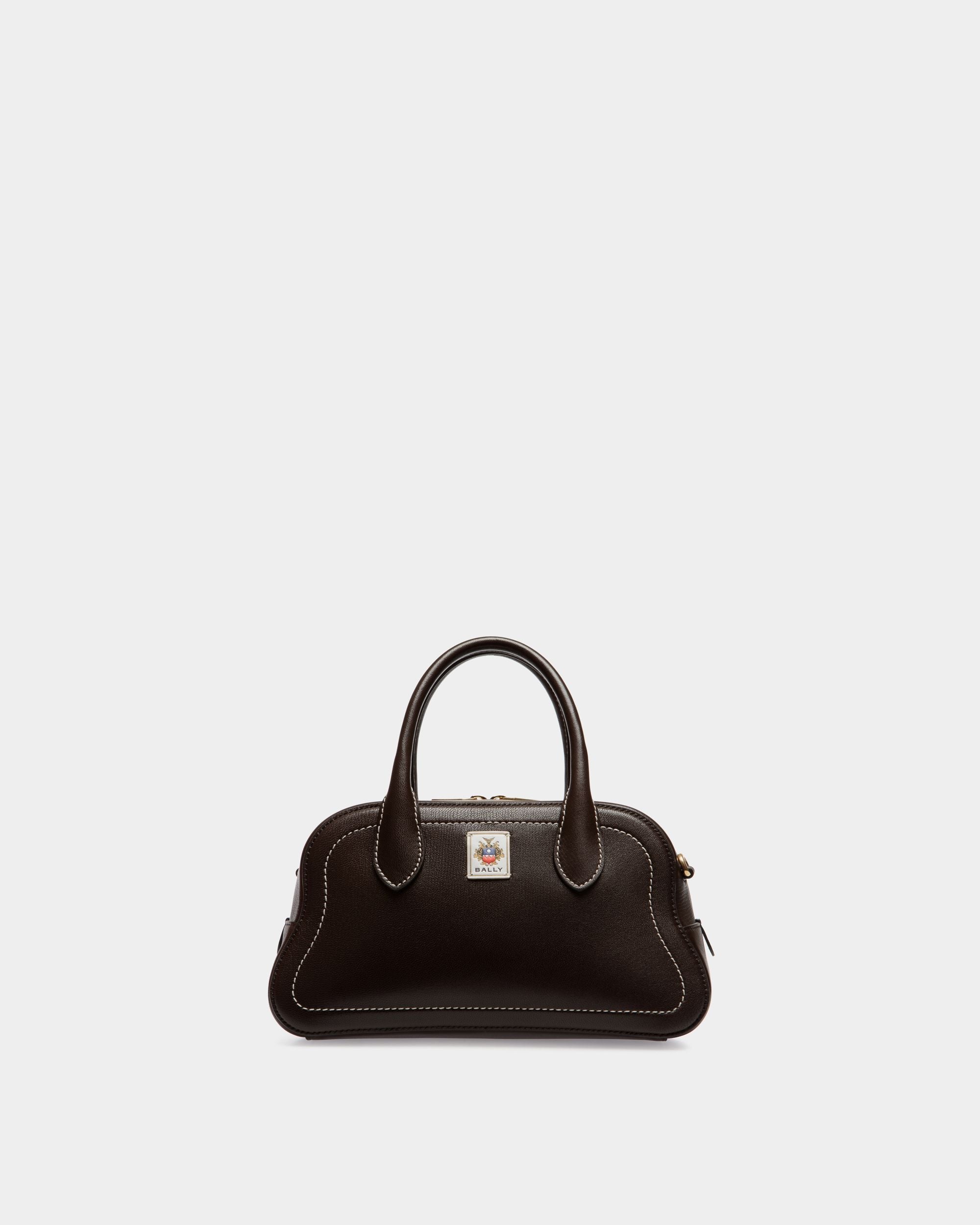 Bally Global - Unda Top Handle Bag in Ebano Grained Leather - Marron