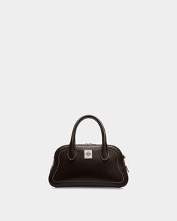 Unda Top Handle Bag in Ebano Grained Leather