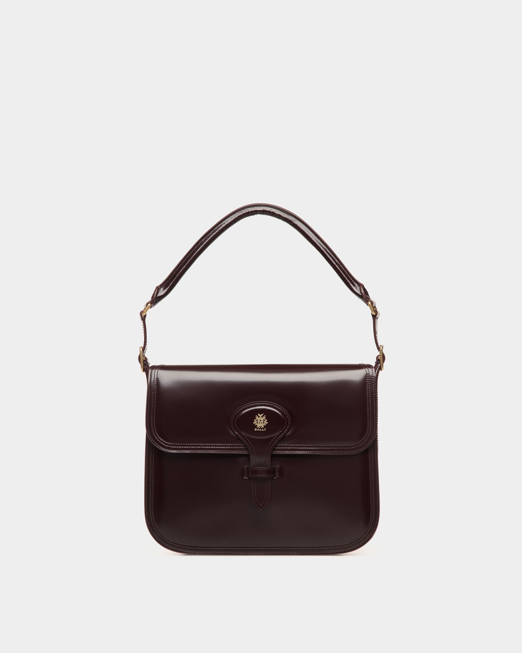 Bally Global - Beckett Shoulder Bag In Deep Burgundy Brushed Leather - Burgundy