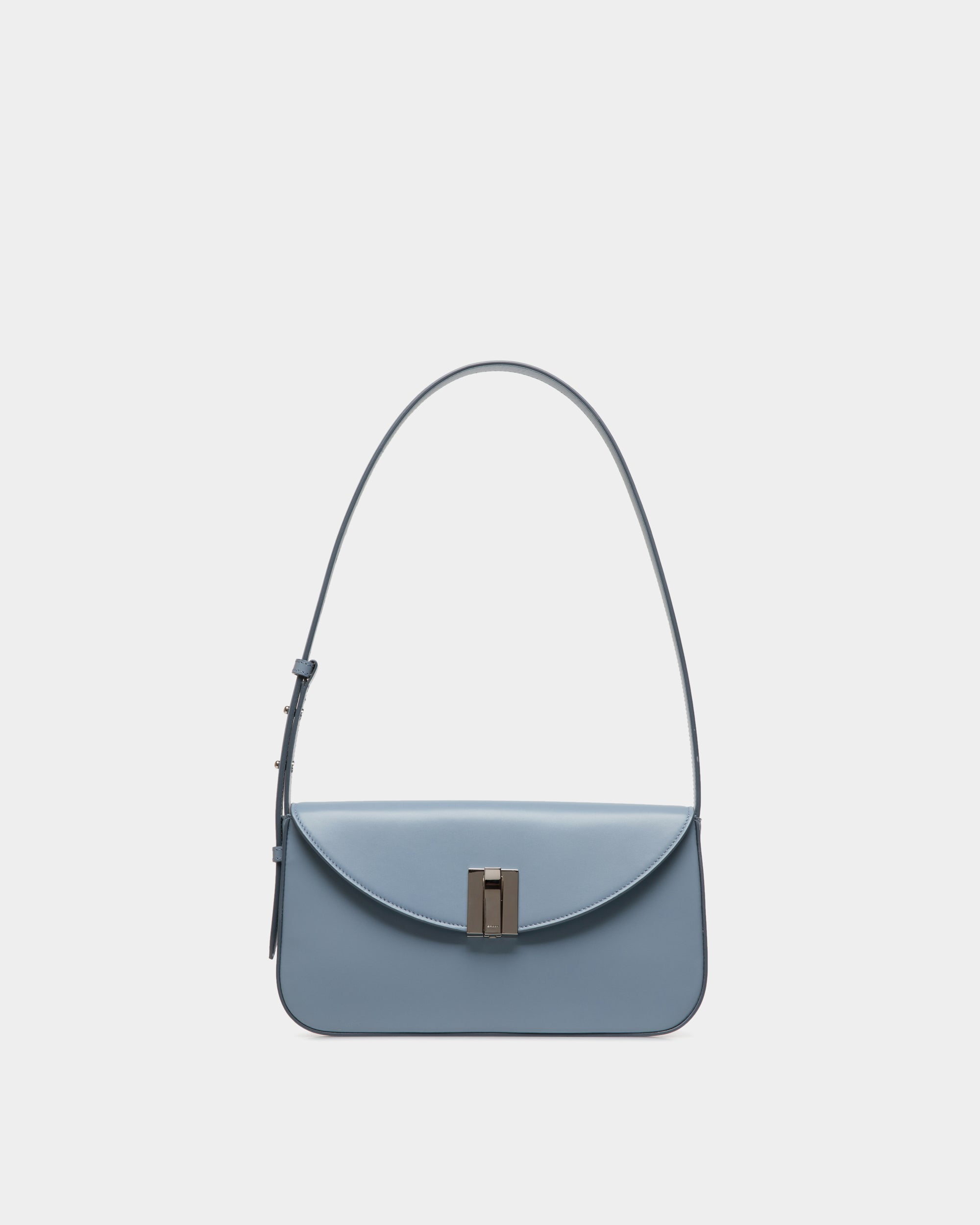Bally Global - Ollam Small Shoulder Bag in Light Blue Leather - Blue