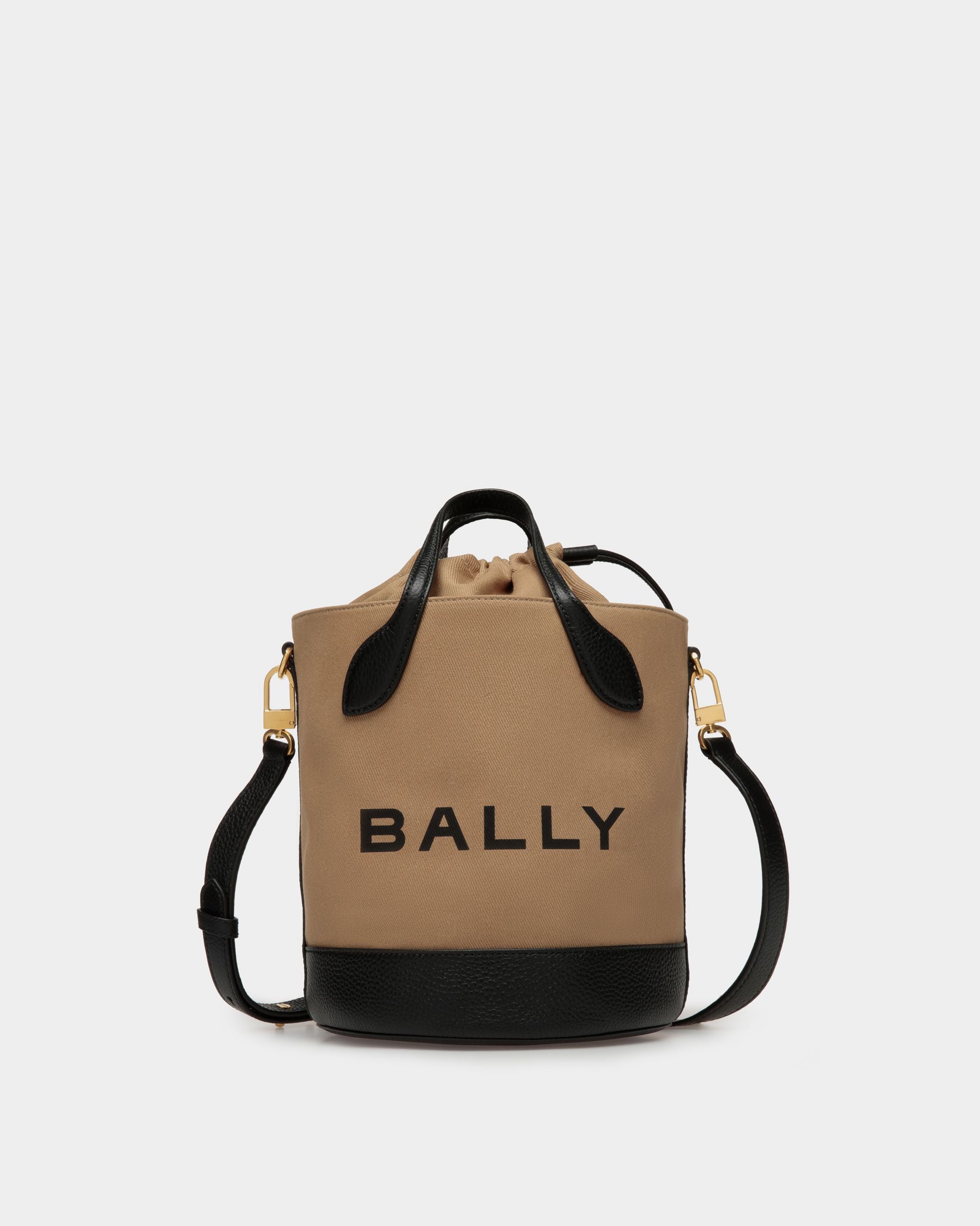 Bally Global - Bar Bucket Bag In Sand And Black Fabric - Beige