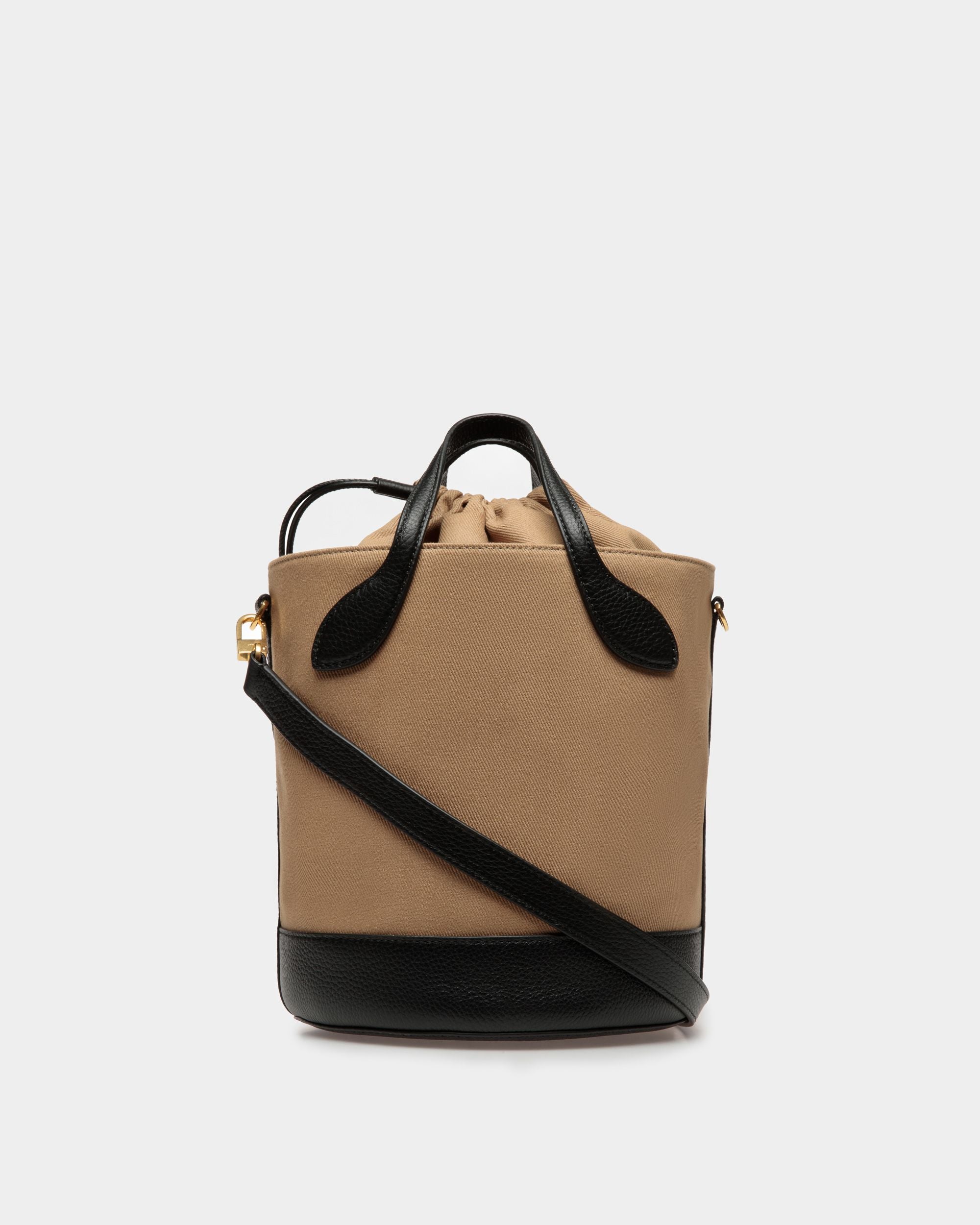 Bally Global - Bar Bucket Bag In Sand And Black Fabric - Beige