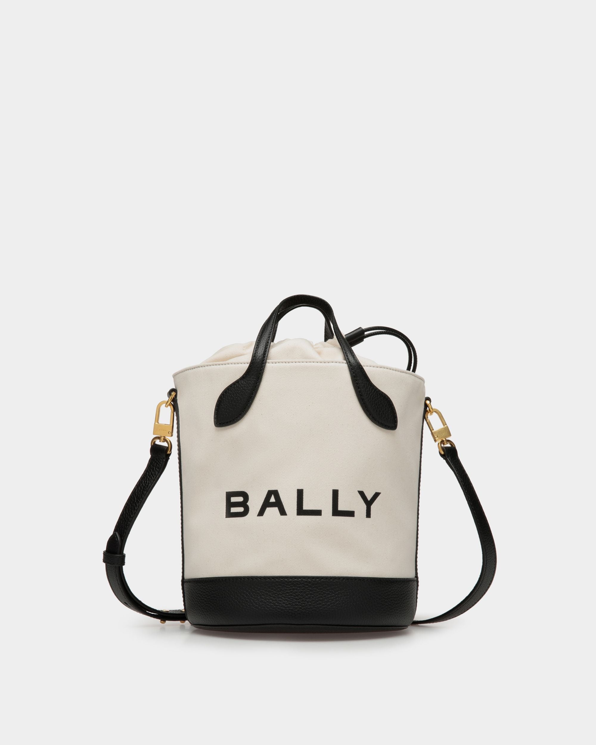 Bally Global - Bar Bucket Bag In Natural And Black Fabric - White