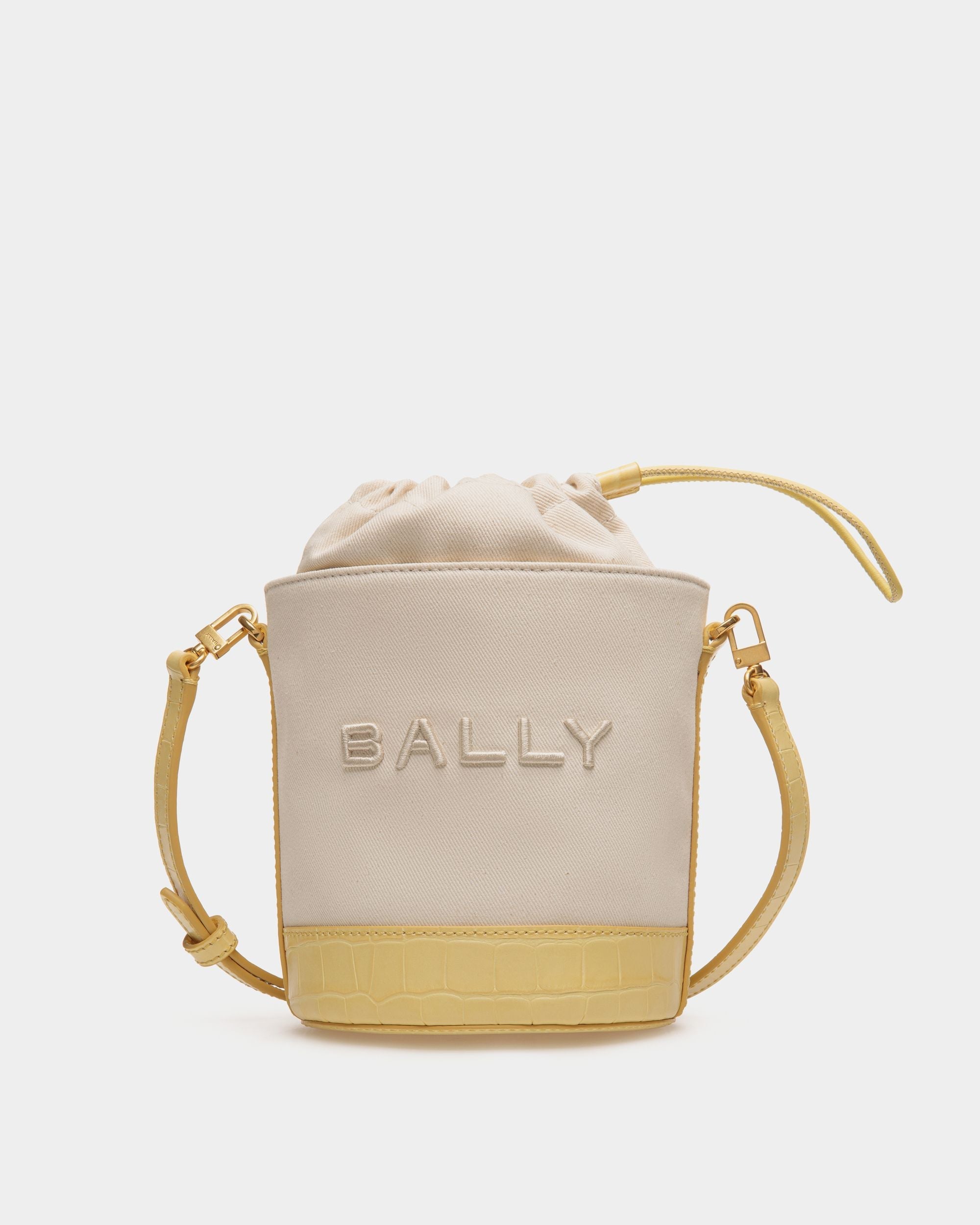Bally Global - Minibolso Cubo Bar De Lona Y Piel - Amarillo