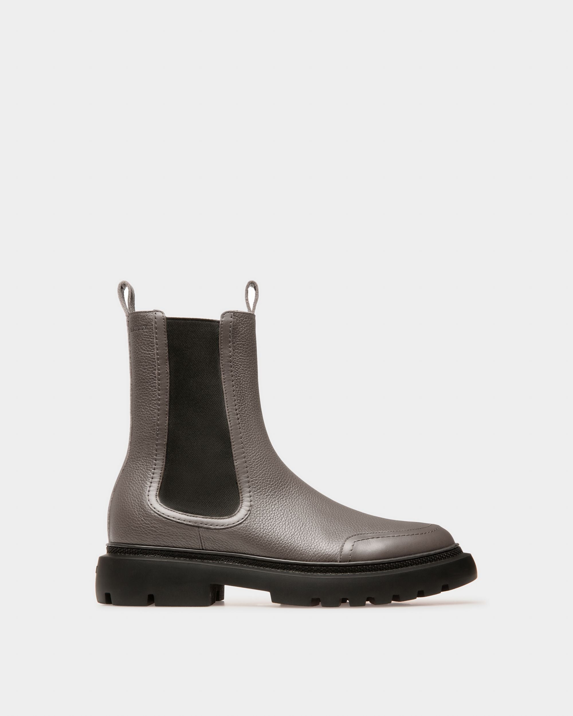Bally Global - Ginny Flat Leather Boots In Grey - Grey