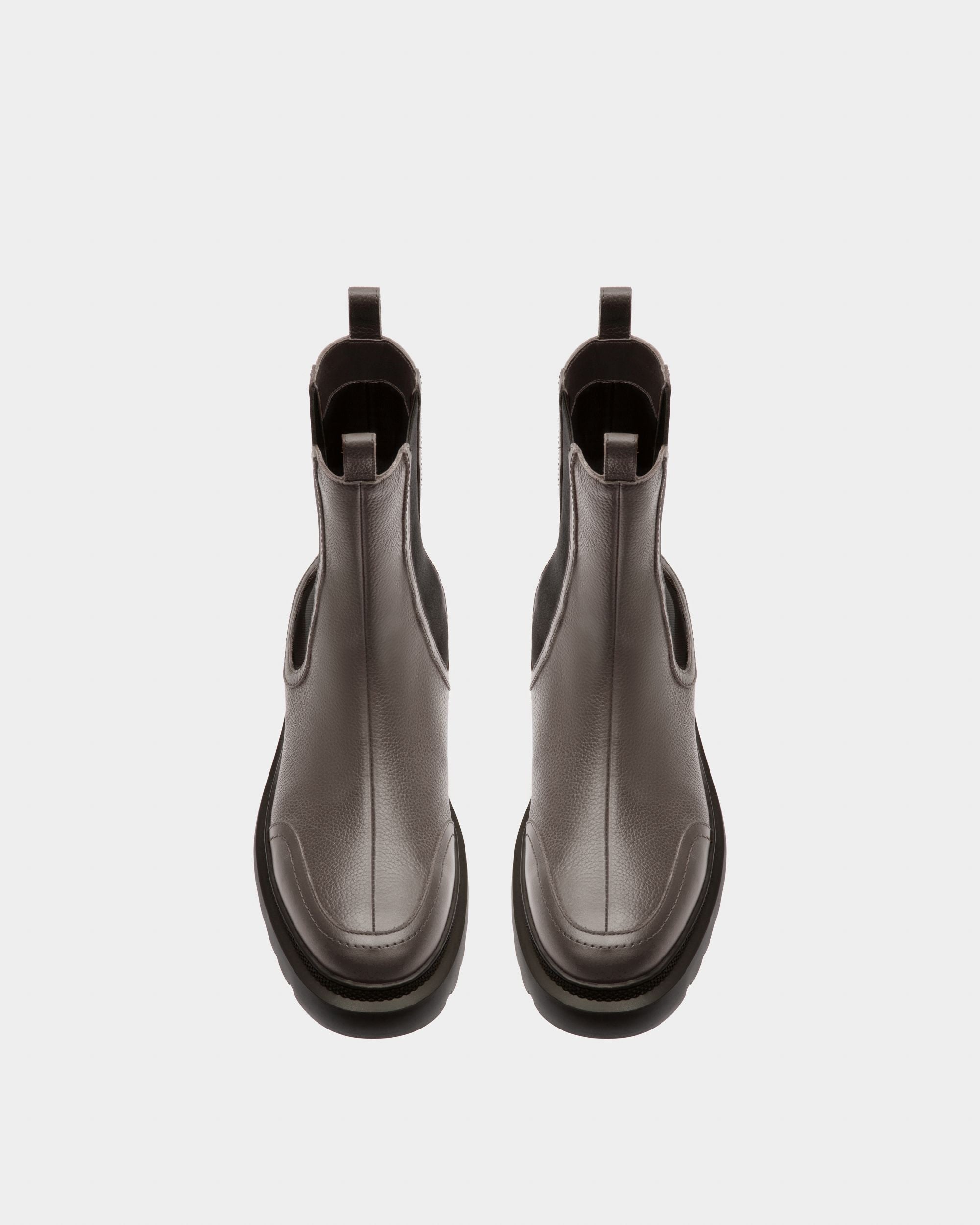 Bally Global - Ginny Flat Leather Boots In Grey - Grey