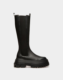 Galeen Leather Long Boots In Black
