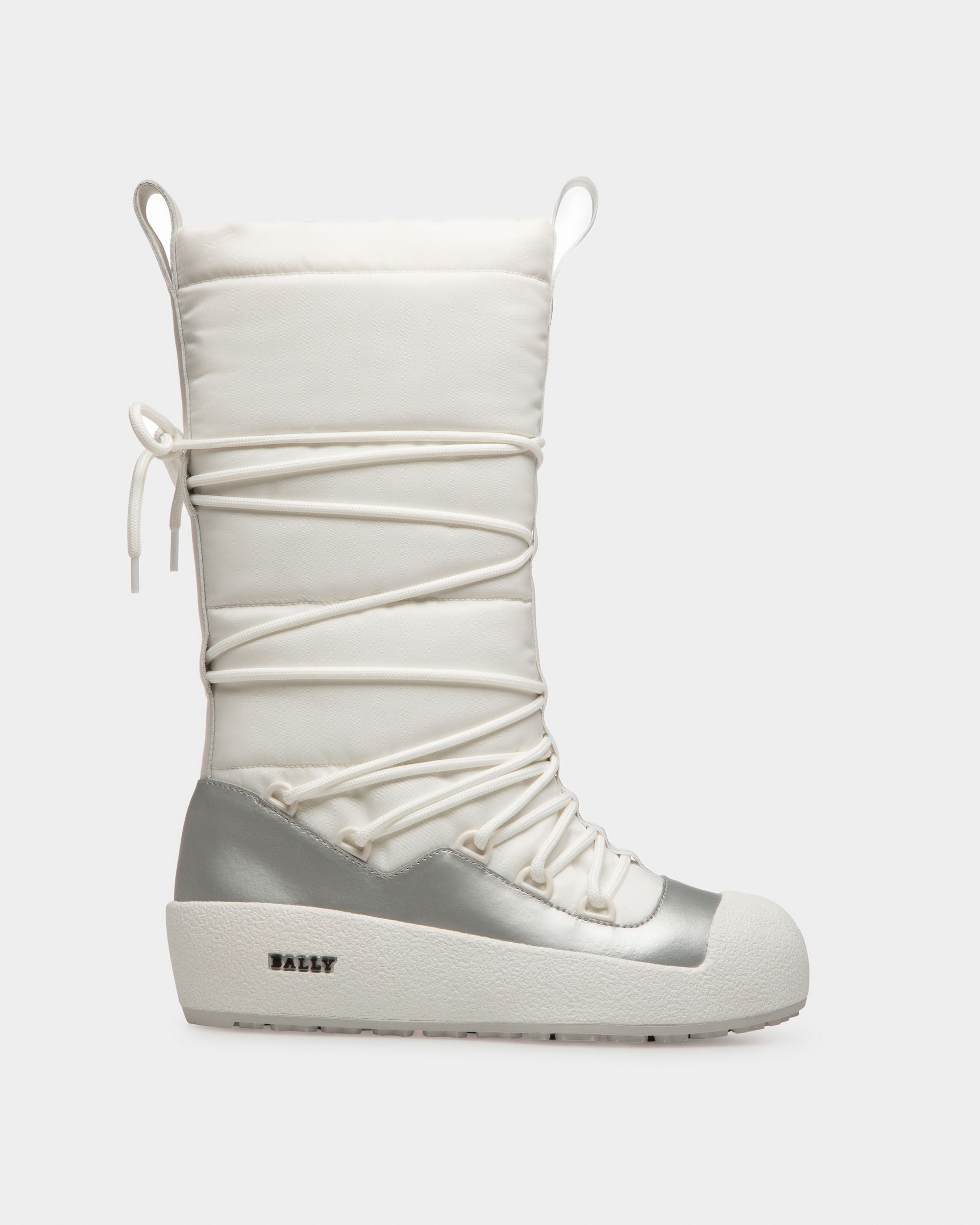 Bally Global - Cathye Bottes En Nylon Et Cuir Recyclés En Blanc Et Argent - Multicolore